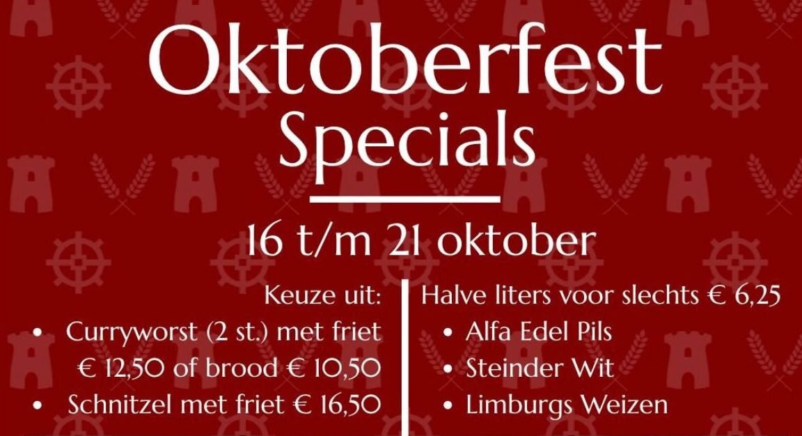 Oktoberfest: 16 t/m 21 oktober